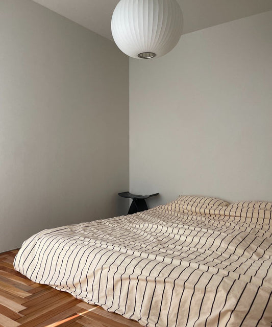 【4点セット】ストライプ柄布団カバー/シーツ/枕カバー